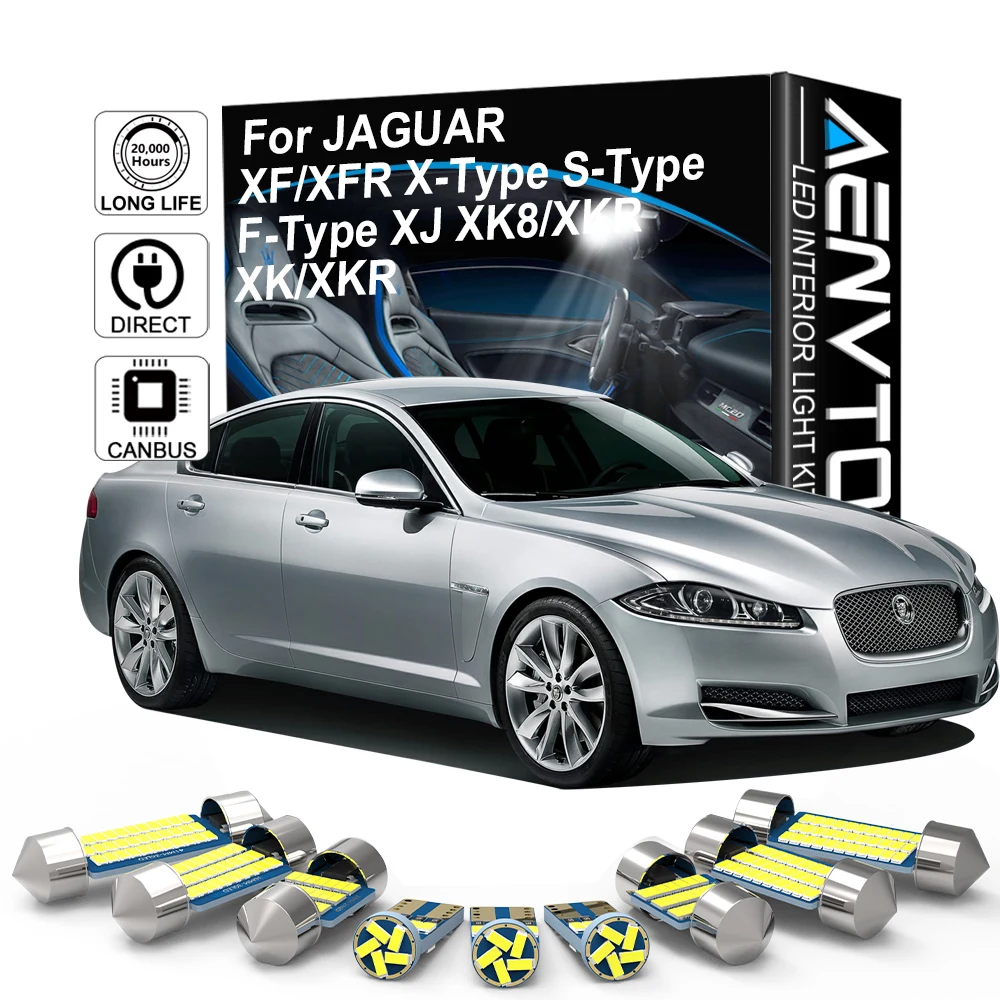 AENVTOL Canbus For JAGUAR XF/XFR X-Type S-Type F-Type XJ XK8/XKR XK/XKR Interior LED Light Accessories Kit