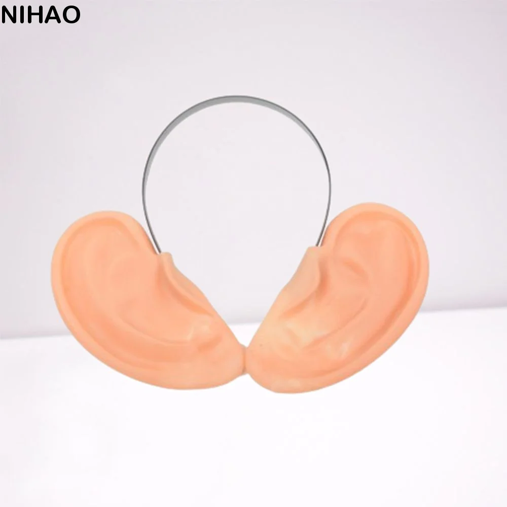 

Fake Ear Simulation Ear Hair Hoop Human Body Shape Ear Realistic Halloween Hair Band Piercing Practice Jewelry Earrings Display