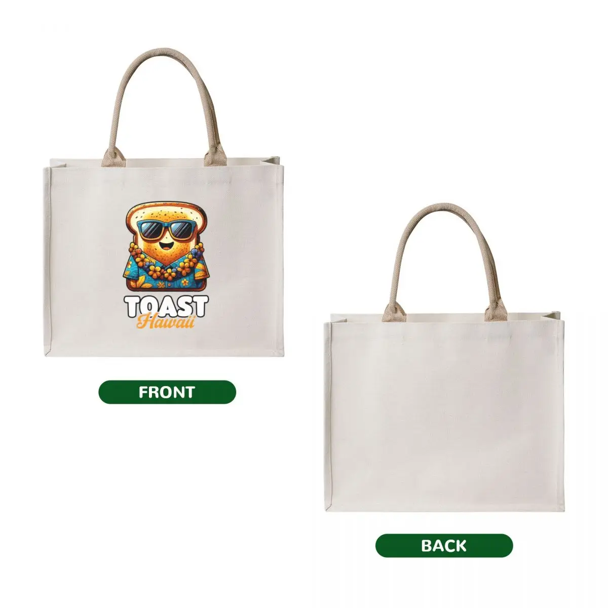 Toast Hawaii – Bread with Sunglasses and Hawaiian Shirt Tote Bag Gift bag Canvas bag for women reusable shopping bags