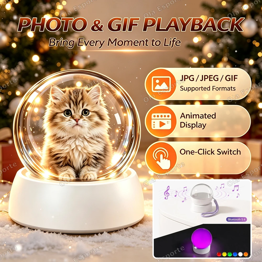 Neuer 3D-Videoball Kreativer Elektronischer Display-Ball Sharingan-Animation Trendiges Spielzeug Coole Technologie-Geschenk Tischdekoration 2026