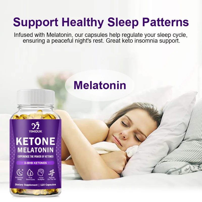 Keto Melatonin Capsule, Support Healthy Sleep Patterns, Night Sleep Support Slimming And Weight Loss, For Both Men & Wom