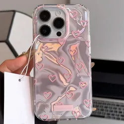 Fashion Love Heart Water Ripple Soft Case For Realme C53 C67 C11 C25 C65 C63 C61 C55 C51 C12 C21Y Note 60 7i 5i 6i 5 C20 C21 C30