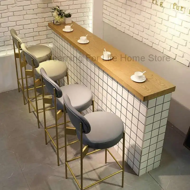 

Commercial Metal Waiting Dining Chairs Nordic Restaurant High Stools Kitchen Chairs Counter for Leisure Sillas Furniture Korea