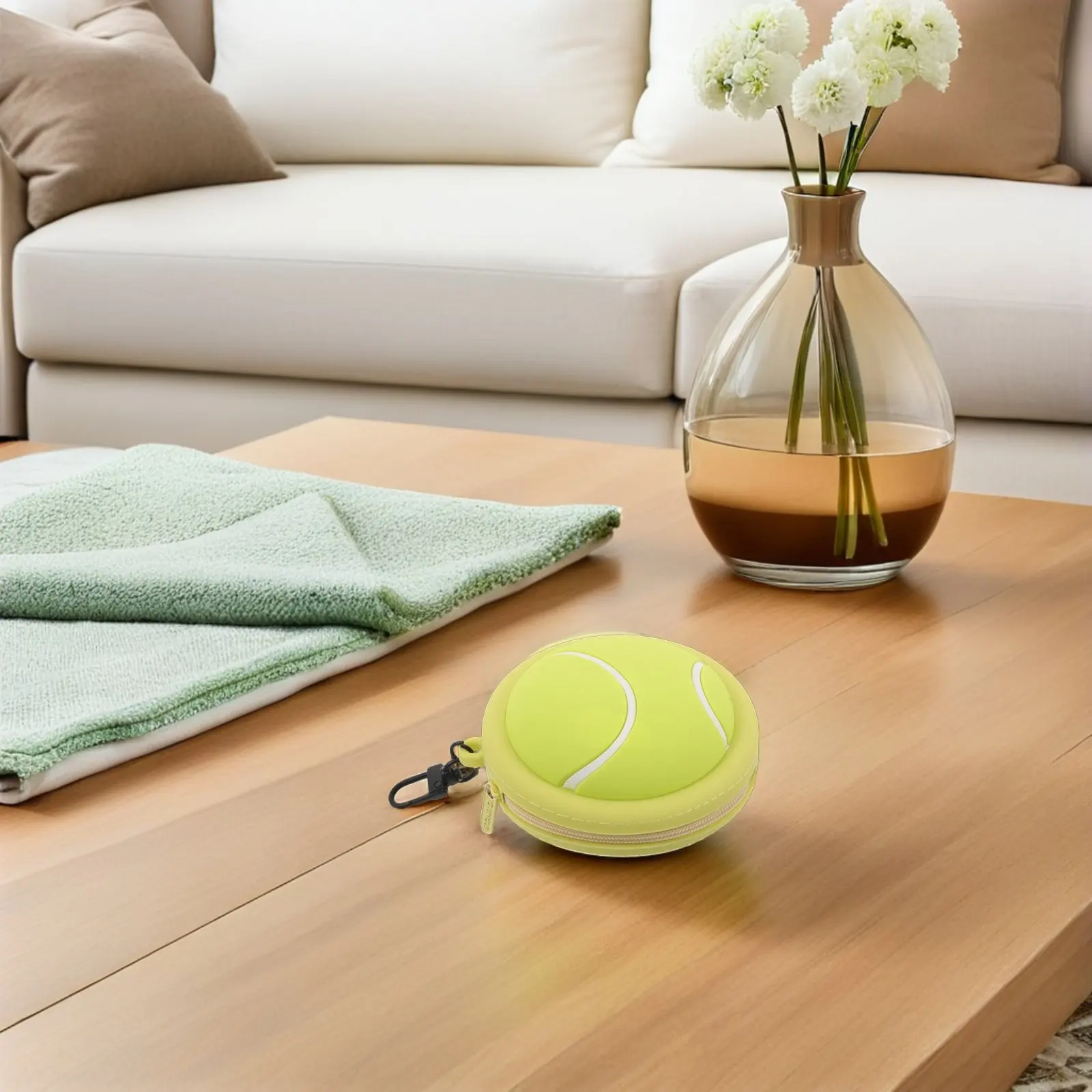 

Силиконовый мини-кошелек для монет в виде теннисной ракетки, спортивная сумка-подвеска, чехол для наушников, органайзер для ключей и мелочи