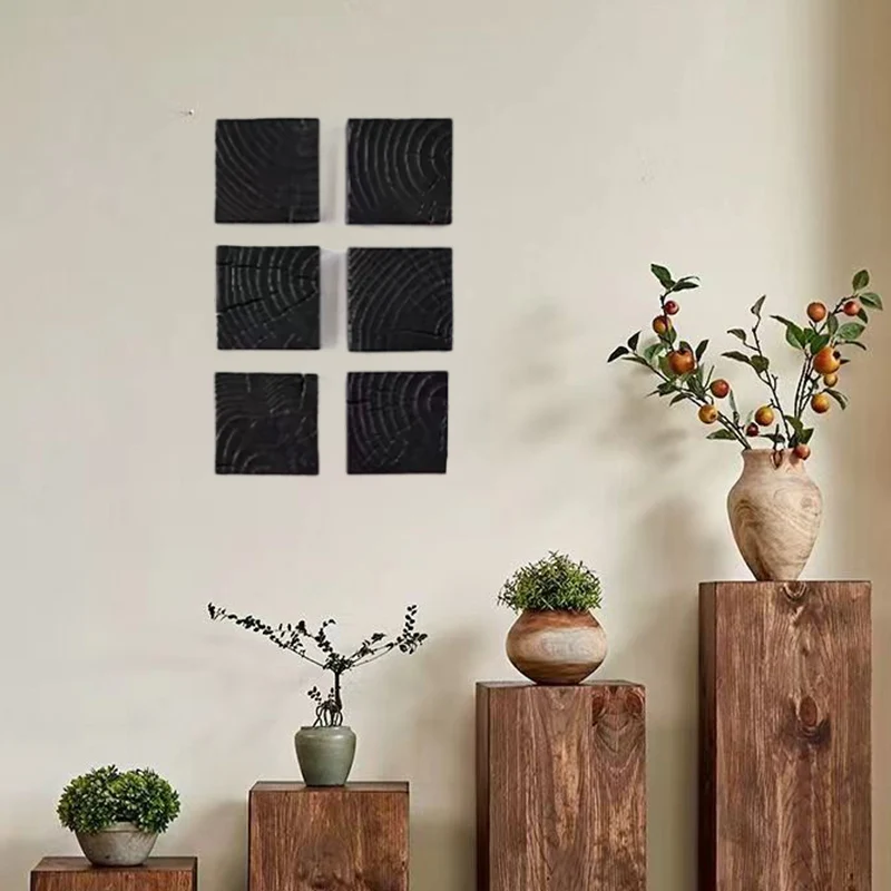 

Ваби, черный деревянный пирс, карбонизированный табурет для резьбы по корню из цельного дерева, креативный низкий табурет с квадратным деревянным ворсом в скандинавском стиле