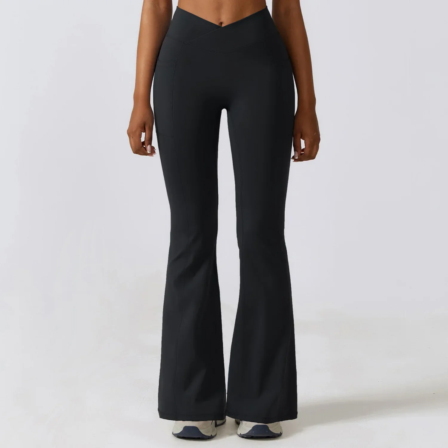 Leggings da donna pantaloni da yoga slim da donna pantaloni a gamba larga a vita alta pantaloni sportivi a zampa d'elefante fondo traspirante ad asciugatura rapida Pantaloni fitness