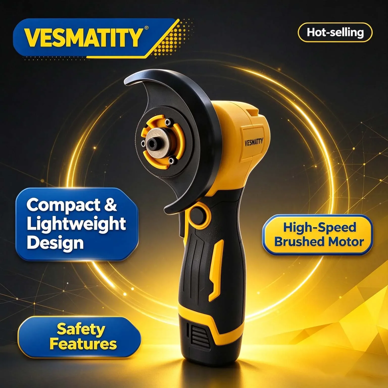 3 Inch Cordless Mini Angle Grinder Electric Grinding Cutting Polishing Power Tool 18V Battery Operated For Metal Wood