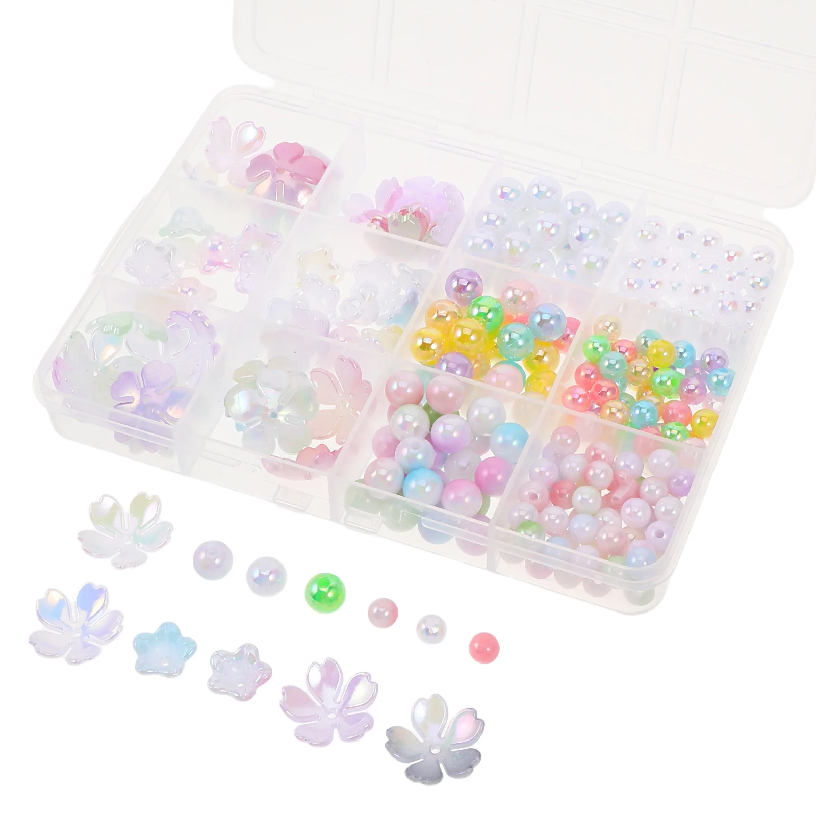 

DIY Bead Kit for Jewelry Making Round Flower Shaped Loose Space Beads Bracelets Necklaces Phone Charms Crafting Supplies Adults