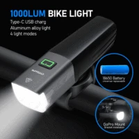CYCLAMI X7 luces faros inteligentes USB recargable carretera bicicleta de montaña luz delantera 1000 lúmenes batería reemplazable Gopro montable