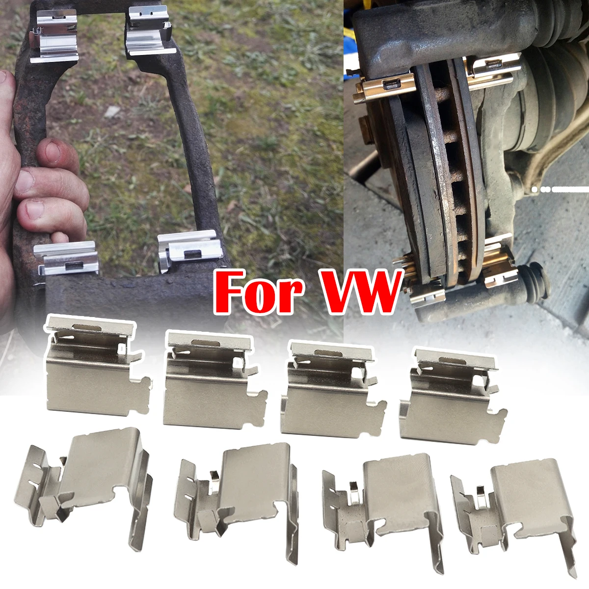 

For VW AMAROK TOUAREG CRAFTER Car Brake Pad Fitting Shoe Hardware Shims Repair Kit Accessories Replacement Part Fit Left Right
