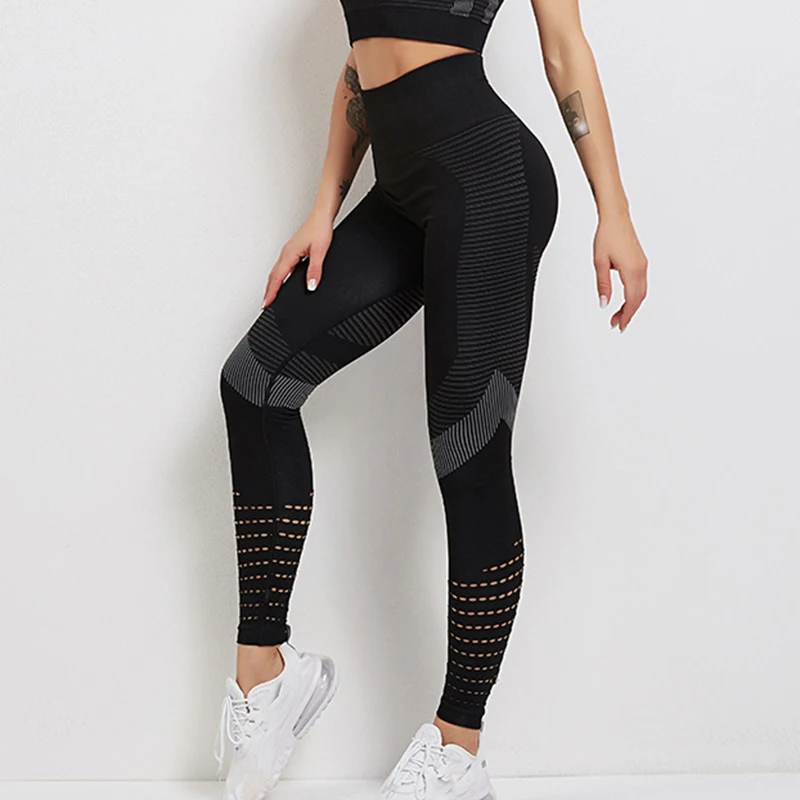 

Fitness Pants Gym Leggings Women Seamless Energy Tights High Waist Sports Pants Workout Running Activewear Hollow Yoga Leggings