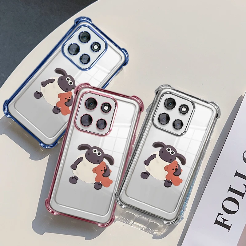 Plating Protective Cover For Motorola Moto G15 Power G35 G75 5G Case Flexible TPU Four-corner Shockproof Animal Pattern