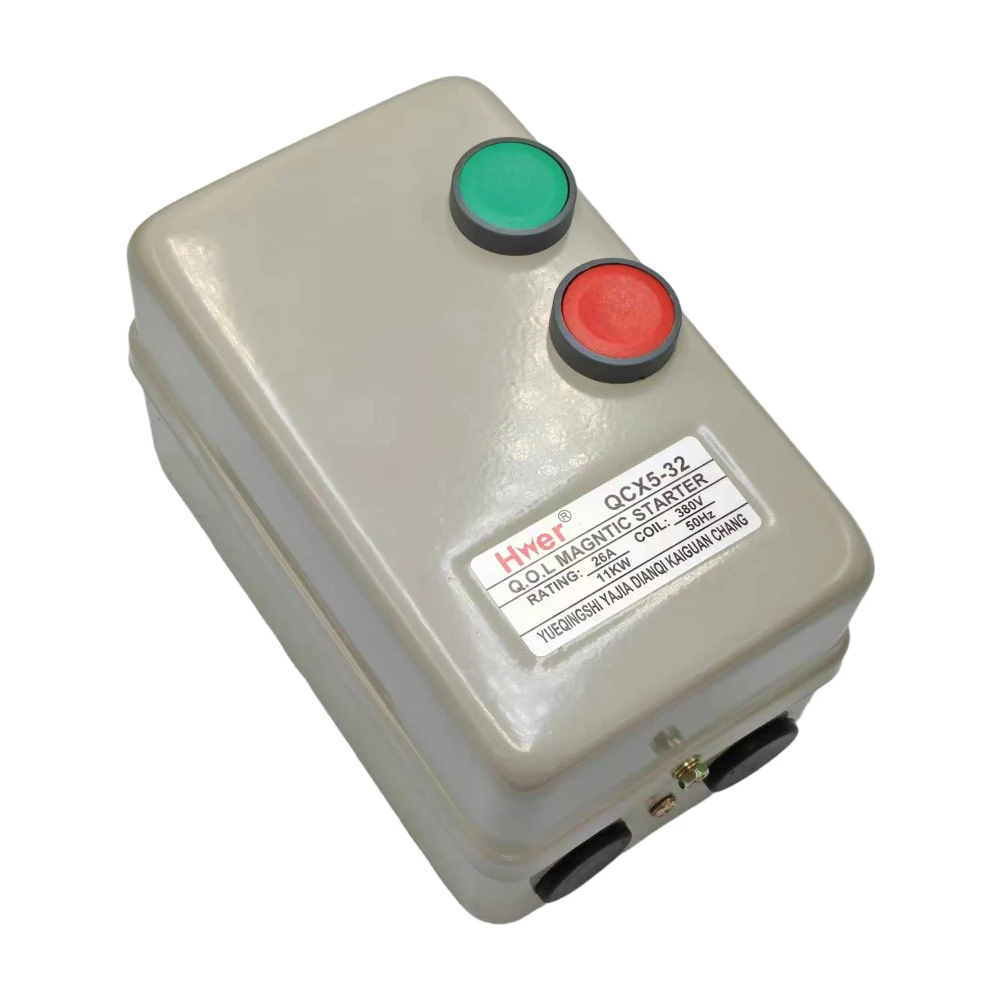 220V/380V Coil AC Contactor 11KW 15 Horse Power 3 Phase Motor Magnetic Starter 26A QCX5-32/11KW