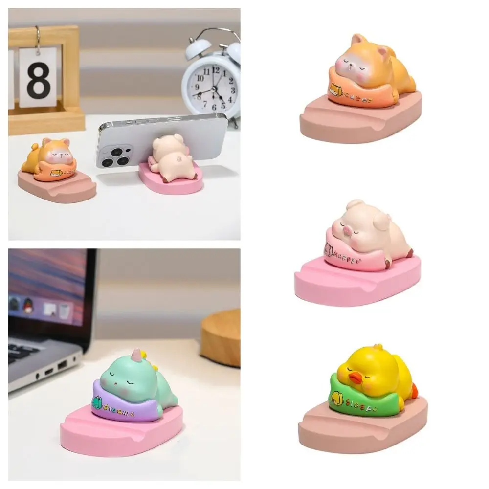 

Мультяшная кукла из смолы, подставка для мобильного телефона, фигурка, модель, держатель для телефона со свиньей и животным, динозавр, Сиба-ину, кронштейн для телефона, креативный подарок