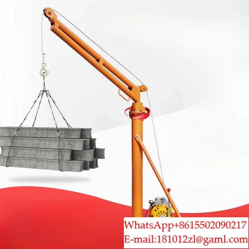 Household column type small crane building decoration outdoor 220v lifting lift small 1 ton hanging brick crane