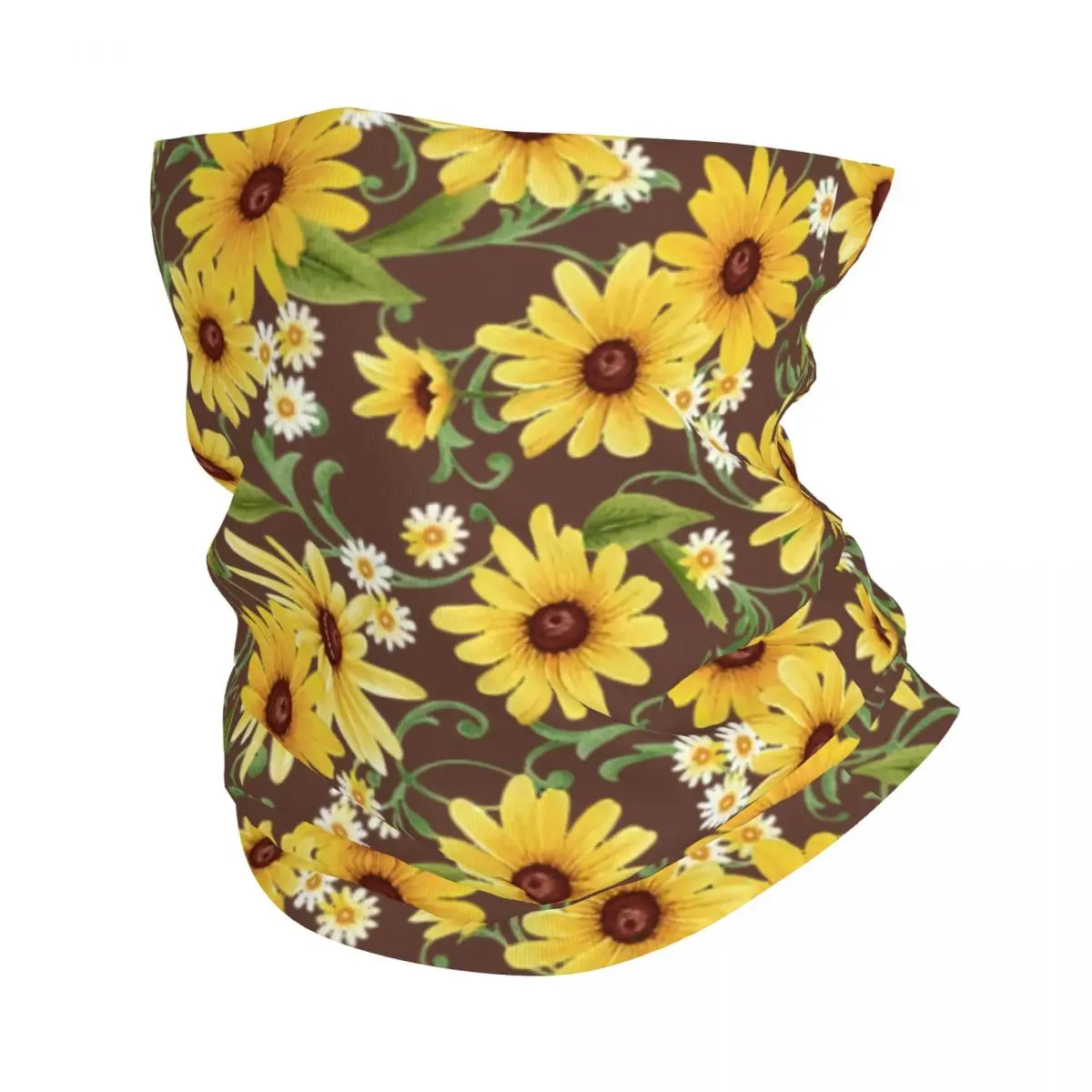 Sunflower And Daisy Bandana Neck Warmer Women Men Winter Ski Hiking Scarf Gaiter Floral Flowers Face Cover