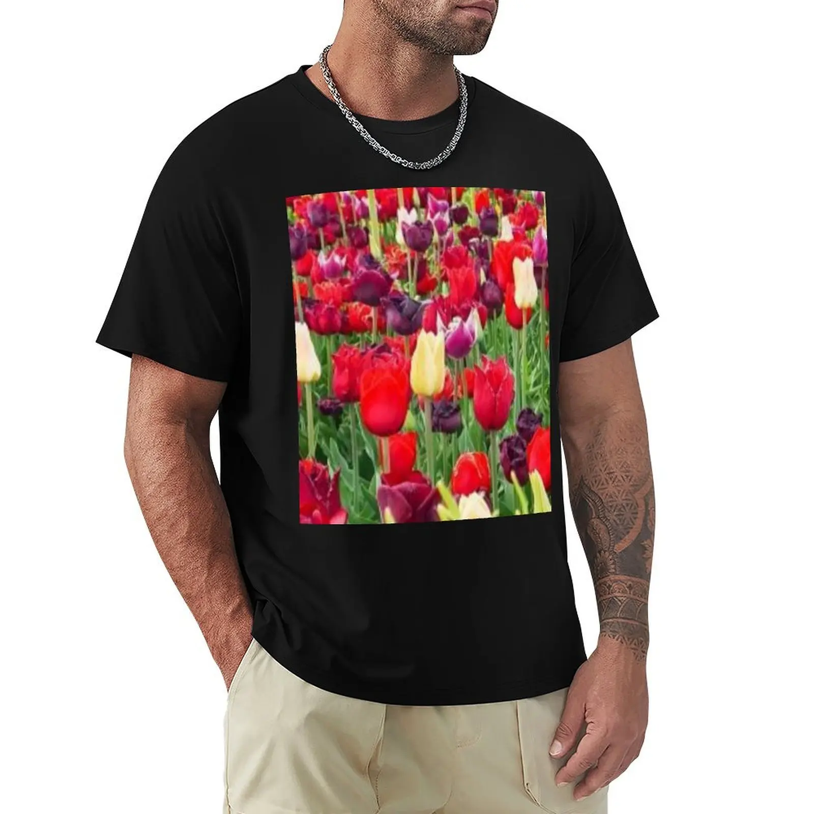 Tulips T-Shirt Big and Tall Short Sleeve Tee