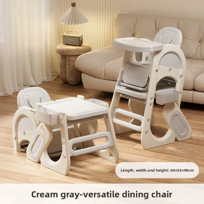 

Multi-Function High Chair, Baby Dining Seat, Infant Feeding Chair with Adjustable Tray, Anti-Tip Pyramid Structure for Home