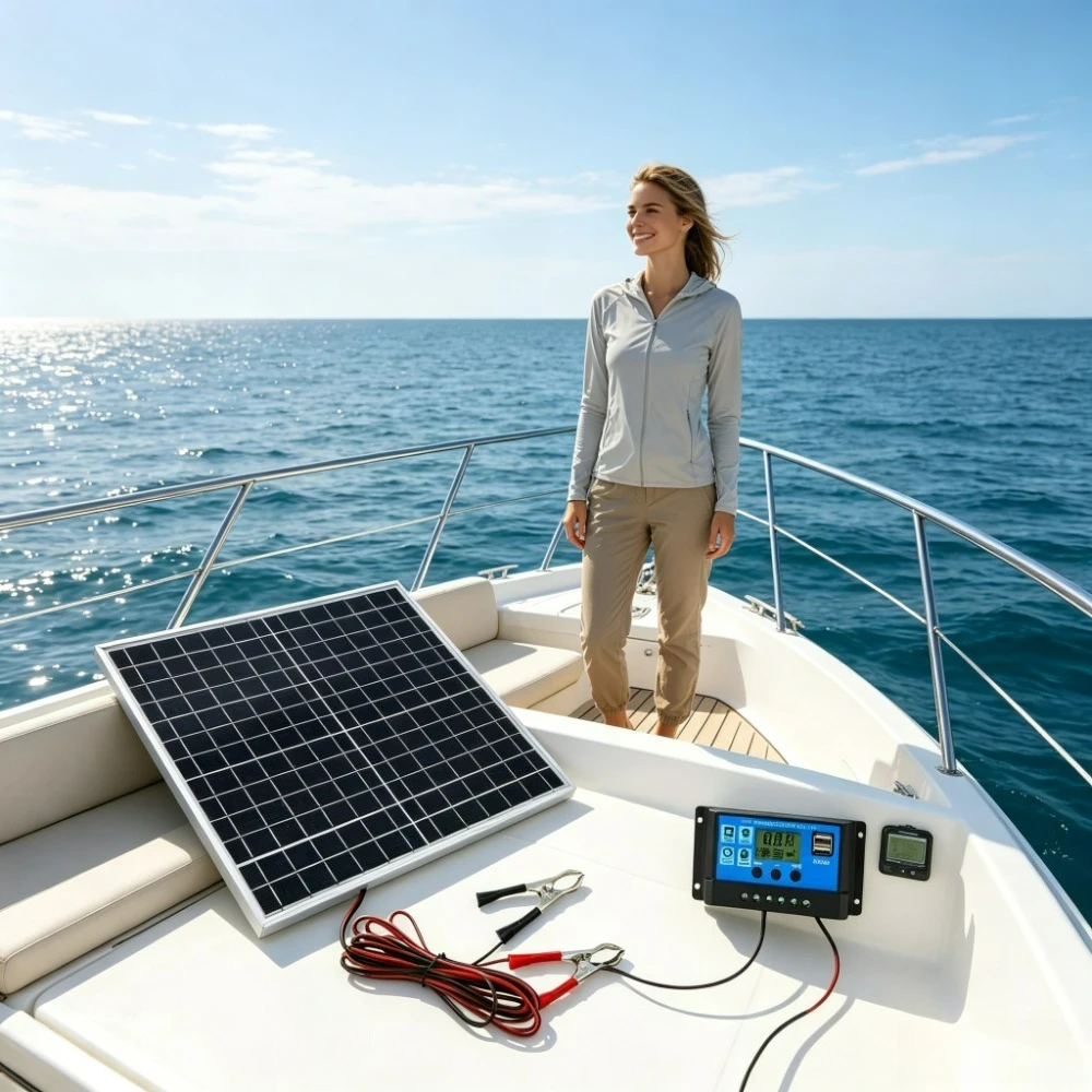 Portable Off Grid Solar Panel Kit 12W Monocrystalline Aluminum Frame 12V Solar Controller Outdoor Power Generator for Camping