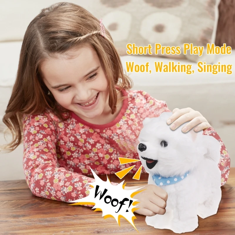 Y1UB Realistic Walking Dog giocattolo elettronico peluche Phuggy cucciolo guinzaglio giocattolo per bambini interattivo crawl