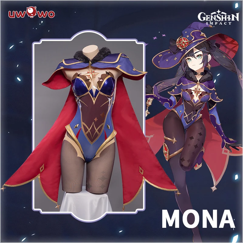 

UWOWO Game Genshin Impact Mona Megistus Astral Reflection Cosplay Costume Enigmatic Astrologer Halloween Costume