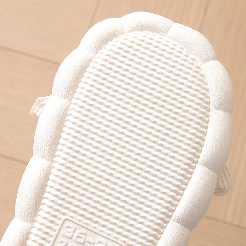 Cute Rabbit Slippers for Women Cartoon Flip Flops Lady Cotton Linen House Shoes Slides Four Season Casual Home Slippers
