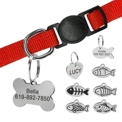 Personalized Cat ID Tag Anti-lost Cute Puppy Kitten Nameplate Tags For Collar Necklace Cats Engraved Name Plate Cat Accessories