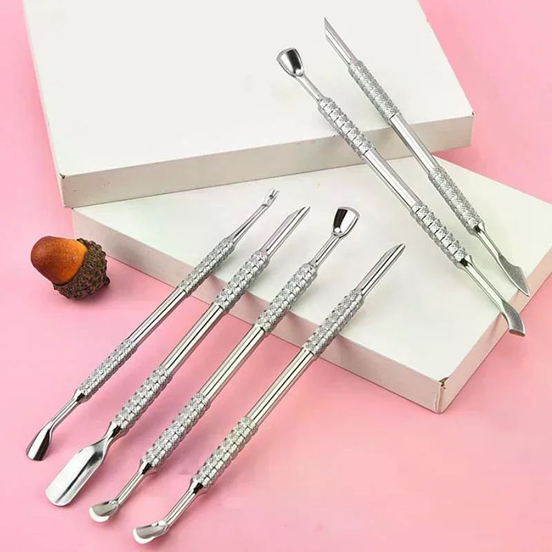 Spingipelle per cuticole in acciaio inossidabile a forma di doppia faccia a doppia estremità sollevatore per unghie incarnite trimmer strumenti per la cura delle unghie