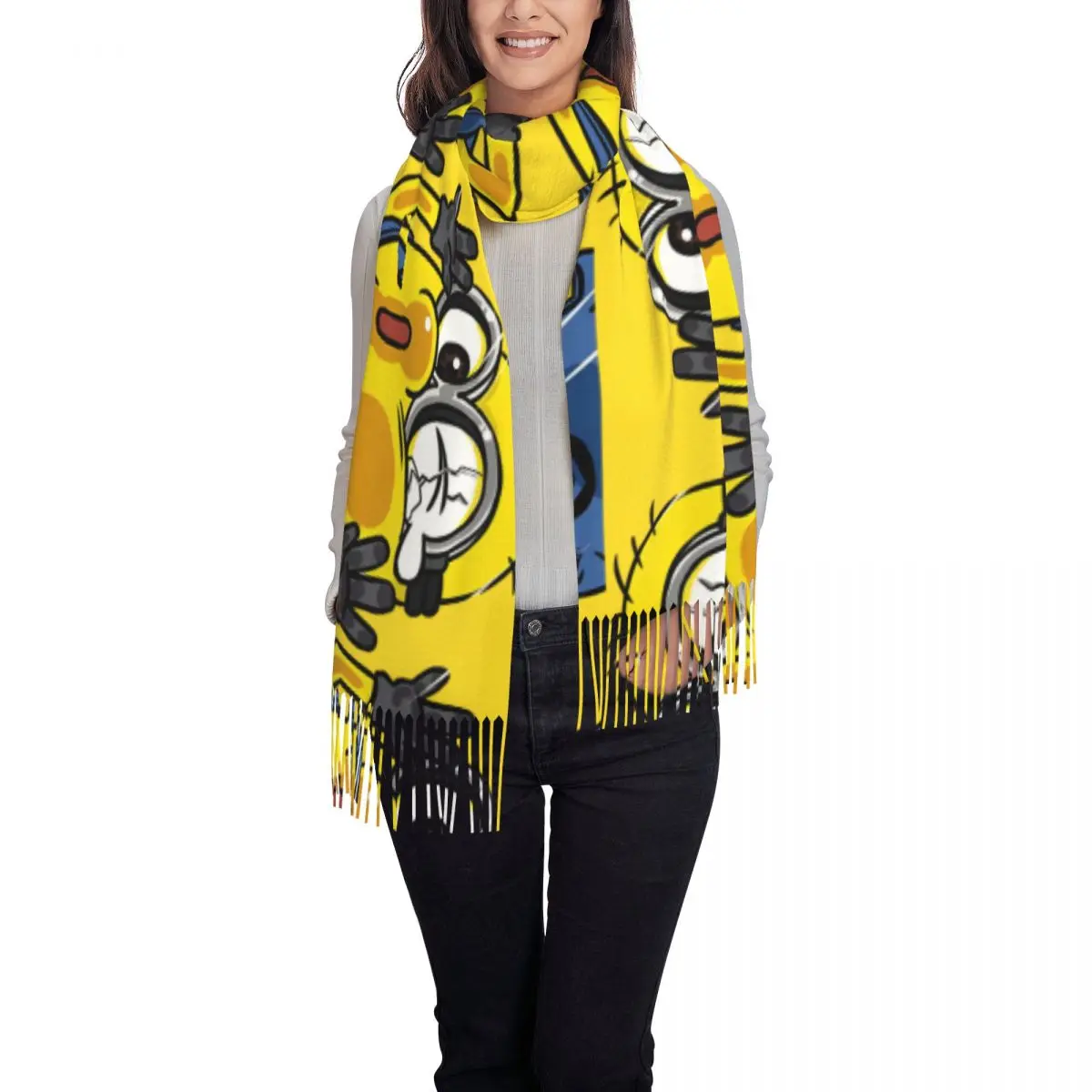 Classic Minion Despicable Me Hijab Hits Glass Lady In Winter Outdoor Gifts Thermal Neckerchief