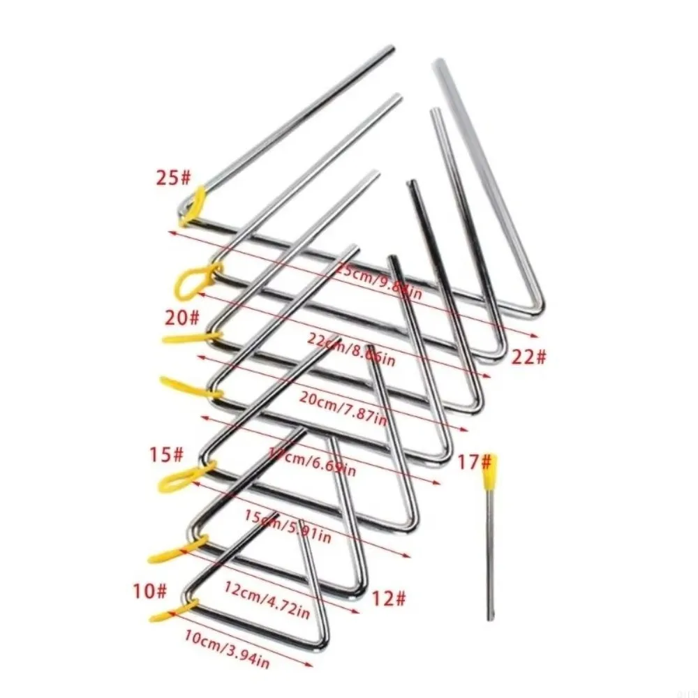 Triángulo de Percusión en Acero Inoxidable con Empuñadura de Goma - imagen 3