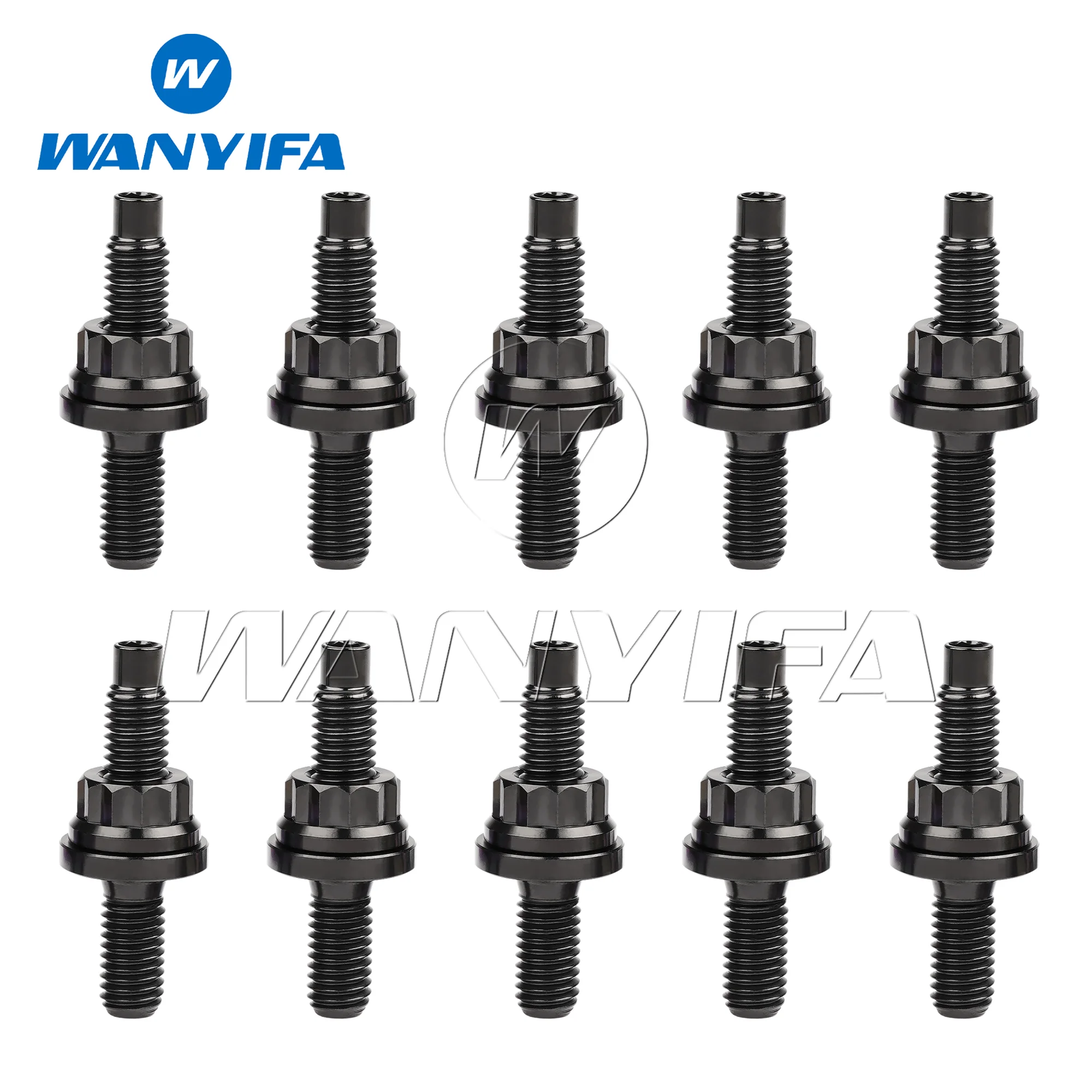 Imagem -03 - Wanyifa-kit Titanium Bolt Intake ou Automotive Exhaust Manifold Stud m8 M10 x 45 54 55 65 mm Pitch 1.25 mm 10 Pcs 15 Pcs