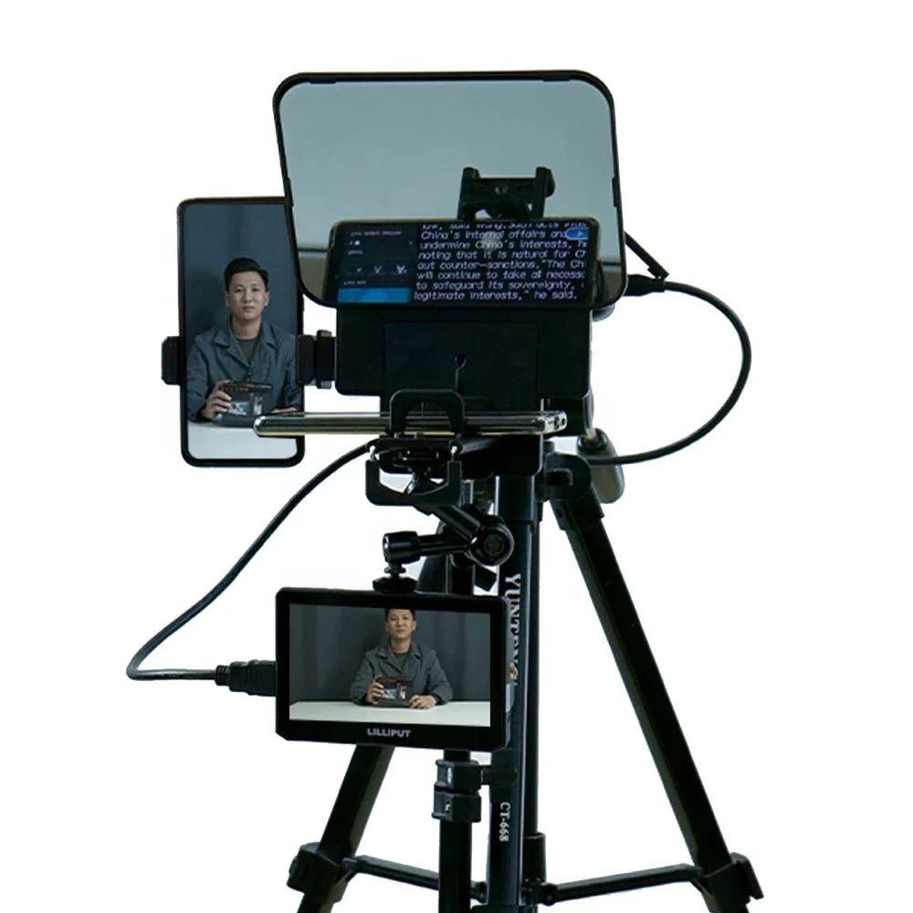 Teleprompter LILLIPUT para Teléfonos Inteligentes/Tabletas/Cámaras DSLR de 11 Pulgadas con Control Remoto para Discursos en Escenario y Transmisión en Vivo