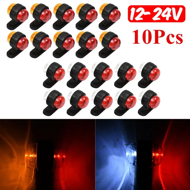 

10Pcs Trailer Led Tail Light 12V 24V Truck Clearance Lights Caravan Van Side Marker Light Lorry Tail Light Signal Indicator Lamp