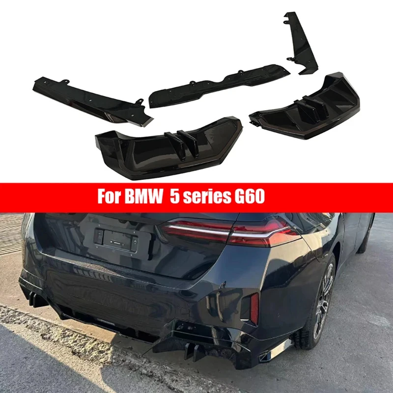 

For BMW 5 Series G60 2023+ Bright Black Front lip Car Front Bumper Diverter Spoiler Diffuser Glossy Black Front lip body kit