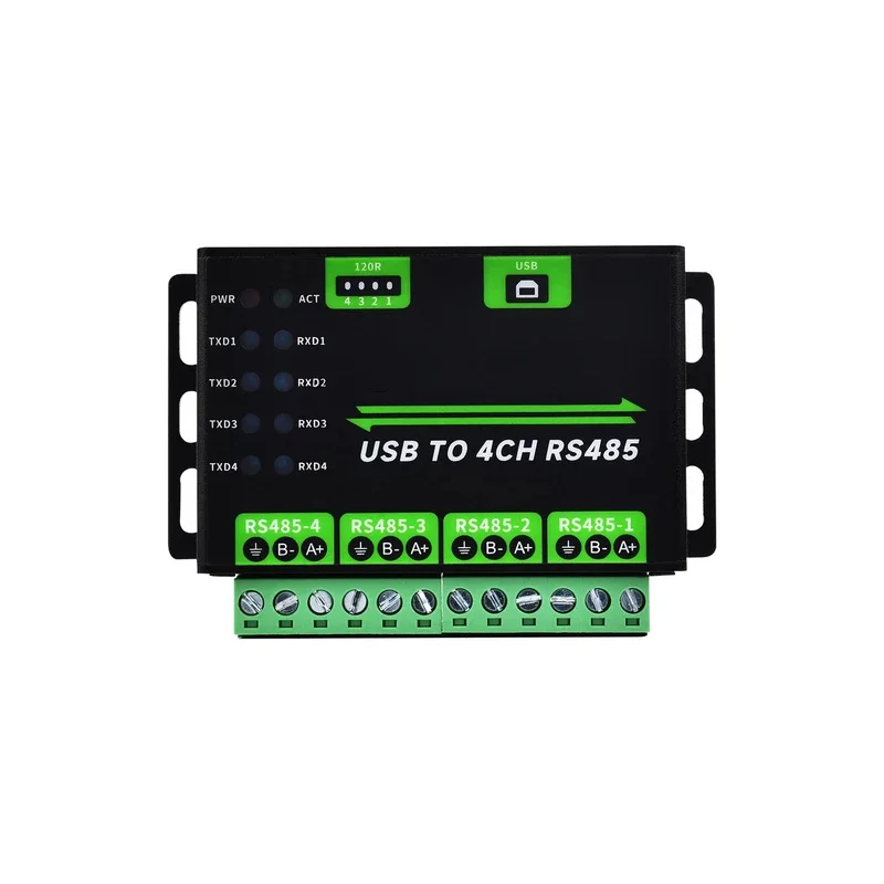 module-de-port-serie-universel-de-type-rail-de-qualite-industrielle-convertisseur-usb-vers-rs485-a-4-voies-compatibilite-multi-systemes