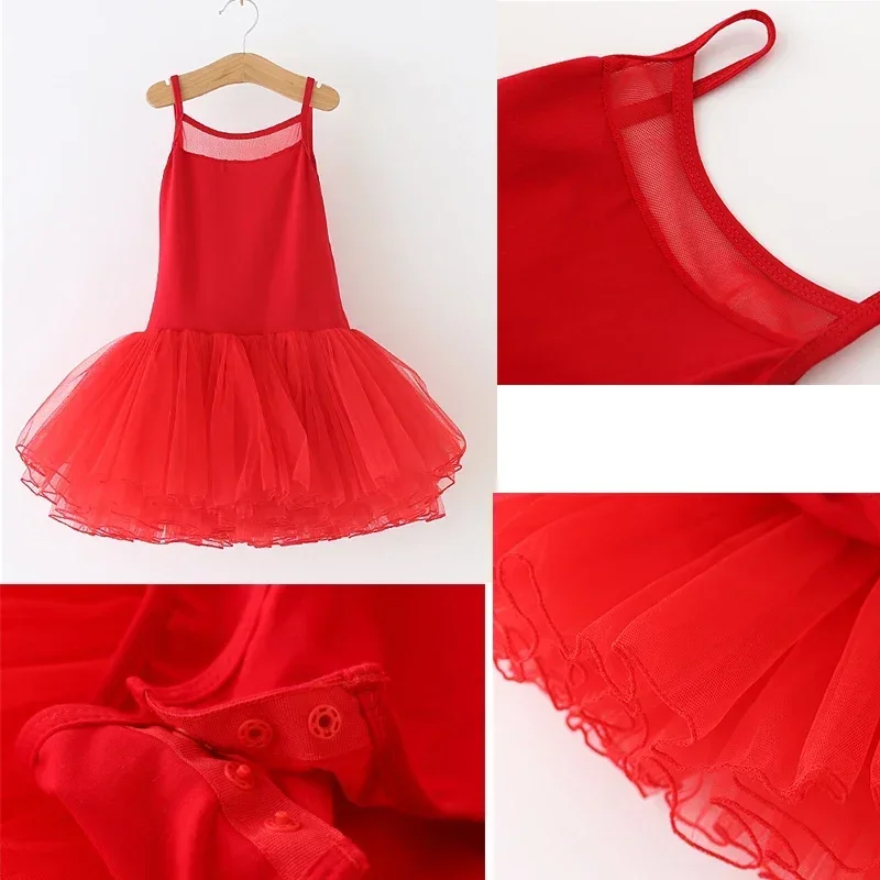 Ballettkleid für Mädchen, ärmellose Ballett-Tanzbekleidung, Ballett-Trikot für Kleinkinder, Tanzkleid, Tutu-Kleid, Kinder-Tanzröcke mit Tüll