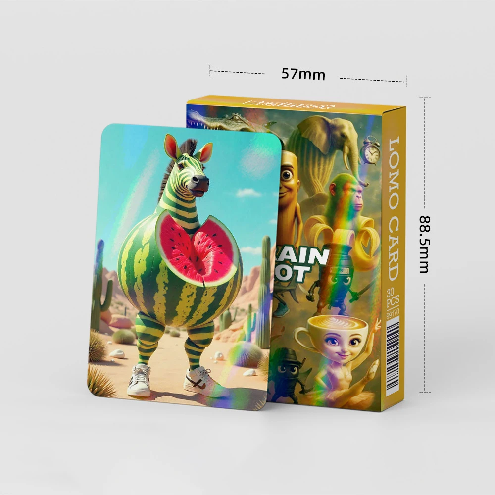 30 قطعة تونغ تونغ تونغ صحور Tralalero Tralala لعبة ببطاقات ورقية لعبة الدماغ الإيطالي الكلاسيكية من الجبال والبحار بطاقة الليزر لومو بطاقات #5