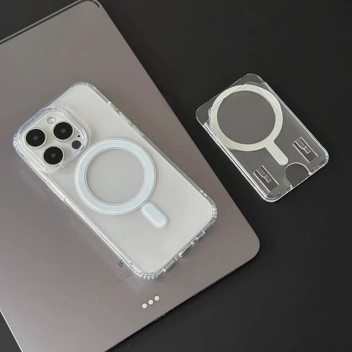 Transparent Acrylic Magnetic Wallet Card Holder with Photo Pocket Compatible with Magsafe, Suitable for iPhone 17 16 15 14 13 12 11 Pro Max Plus Air Phone Case Accessories image 2