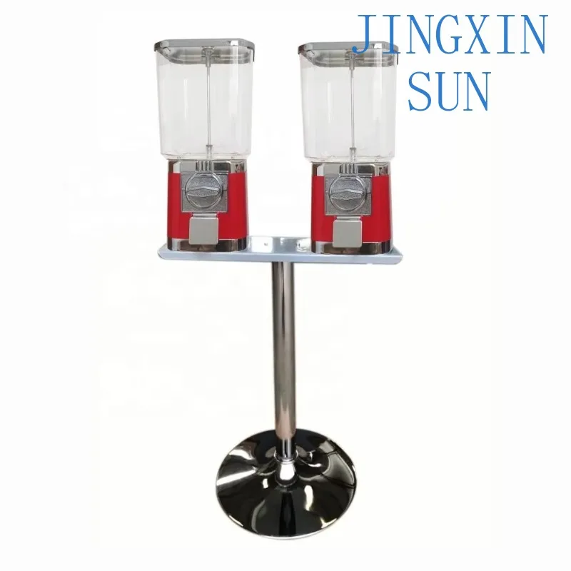 2 Head Candy Machine Vending  Double Head Chewing Glue Ball Vending with Stand