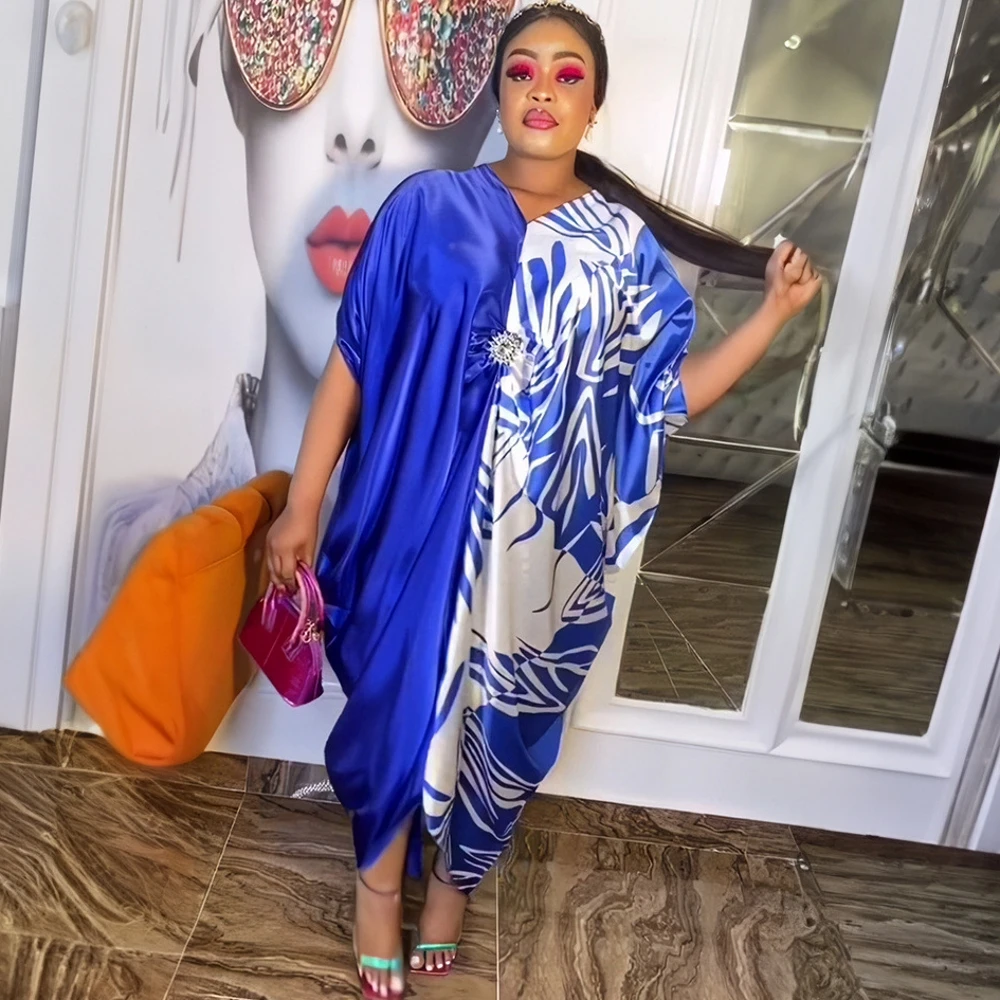 

African Dresses For Women Dashiki Long Maxi Dress 2024 Summer Plus Size Dress Ladies Traditional African Clothing Fairy Dreess