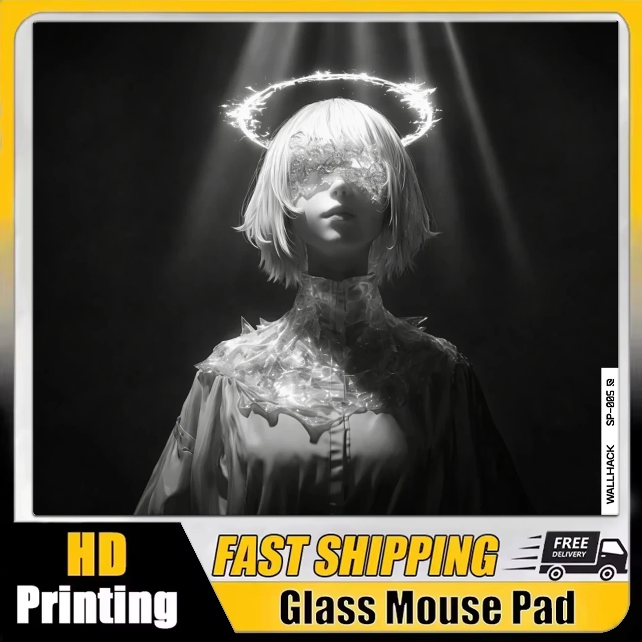 Wallhack Sp-005 Glass Mouse Pad 450x400MM Speed Large Size E-sports Gaming Desk Pad Superhard Divinity Glass Mousepad Customized
