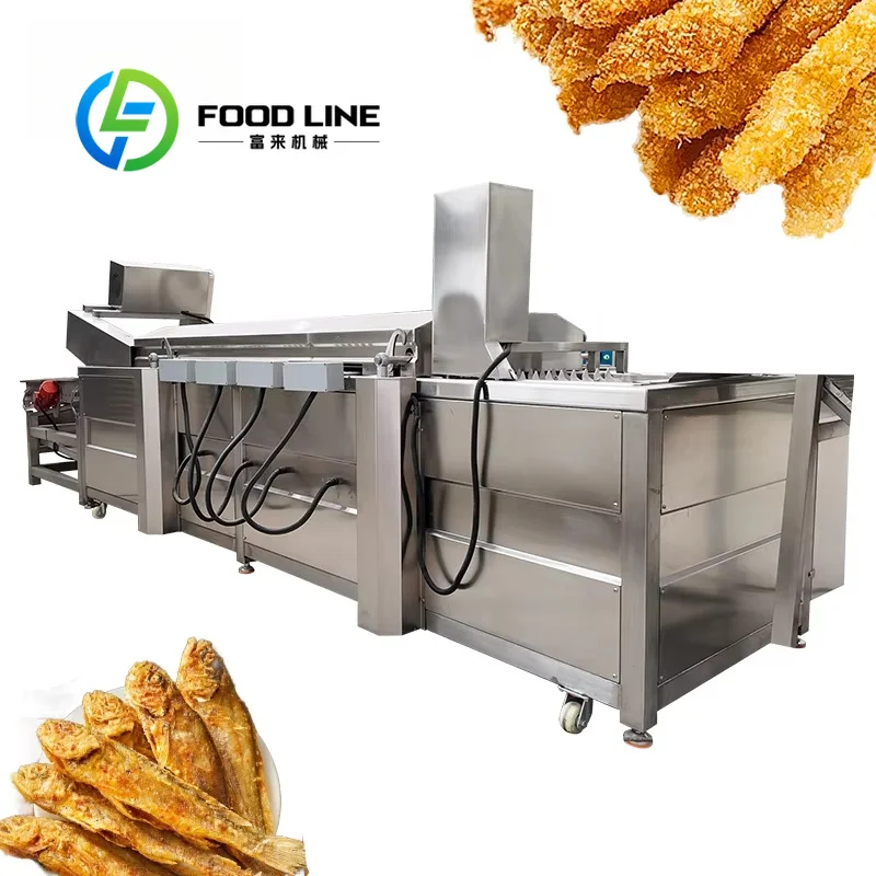 Anti-Corrosion Continuous Frying Machine Rust Proof Internal Tank Adapts Humid Coastal Seafood Fried Product Processing Factorie