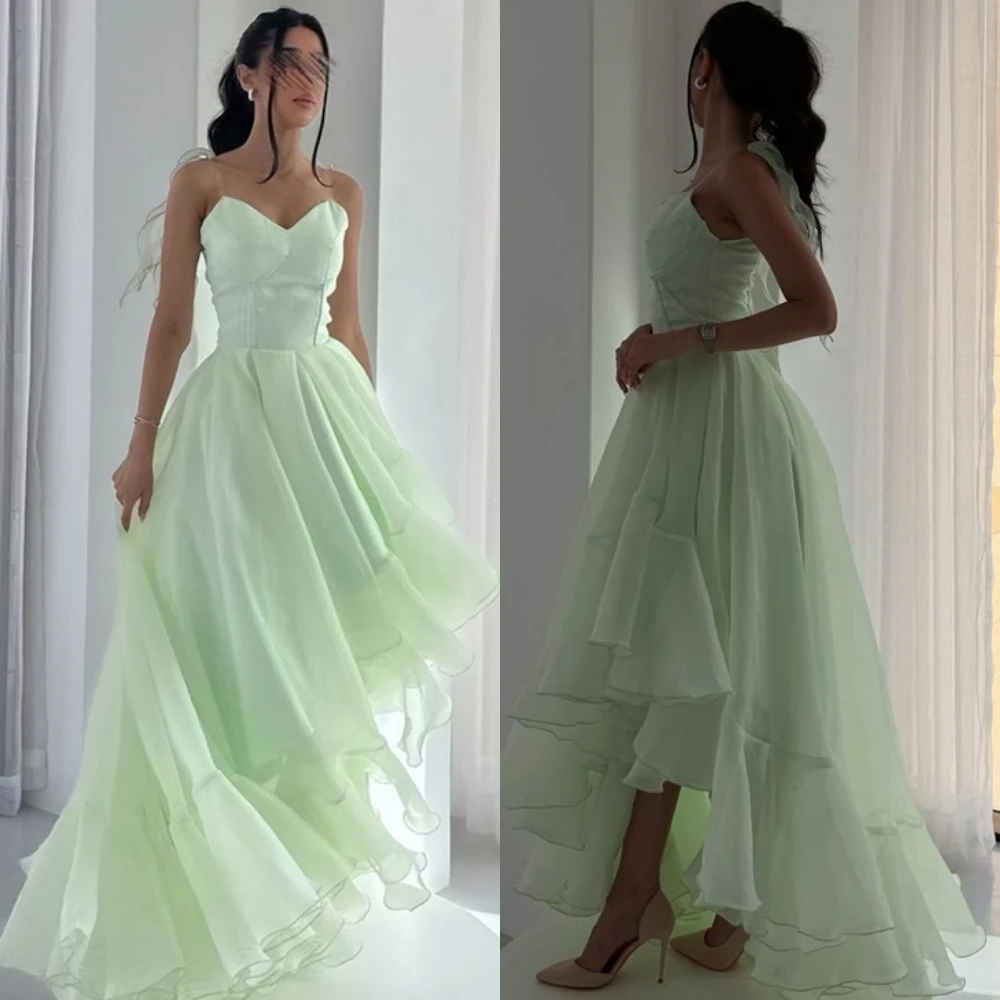 

Customized Elegant Organza A-Line Evening Dress Exquisite Sweetheart Prom Dresses Luxury Sweep Train Special Occasion Gowns