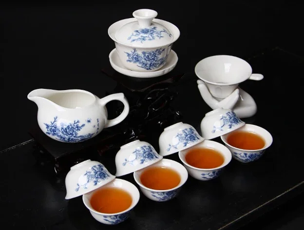 Imagem -02 - Conjunto de Chá Kung fu para Viagem de Cerâmica Copos 1gai Wan Gongdao Teacup Chá Chinês Utensílios para Bebidas de Café e Chá