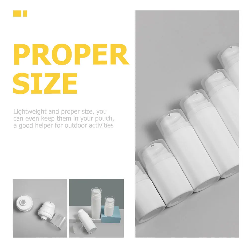 

3Pcs Empty Airless Lotion Bottles Refillable Pump Containers Travel Sub Bottles Skincare Liquid Dispenser Organizer