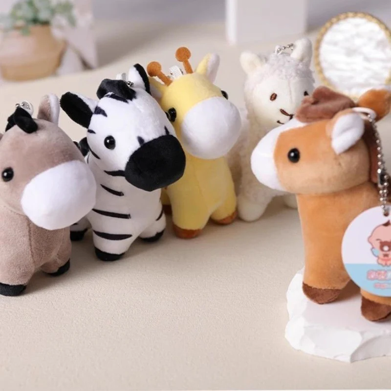 

Cartoon Donkey And Horse Figurines Plush Toys Zebra Cloth Dolls Student Couple Bags And Bag Hangers