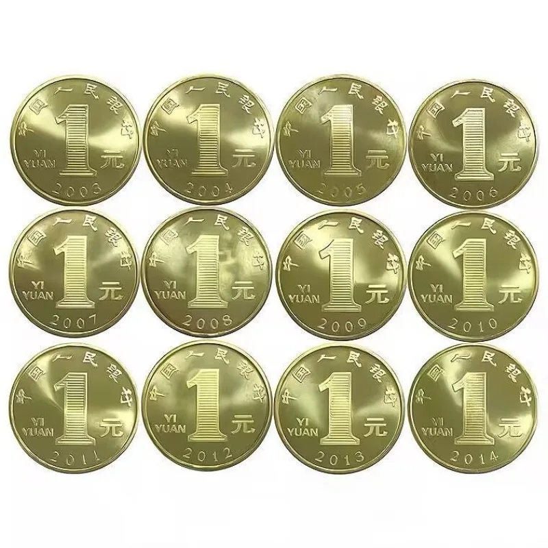 Original China 1st Round Lunar Zodiac Commemorative Coins 1 Yuan Brass Alloy 2003-2014 Chinese New Year Collectible Real Coins