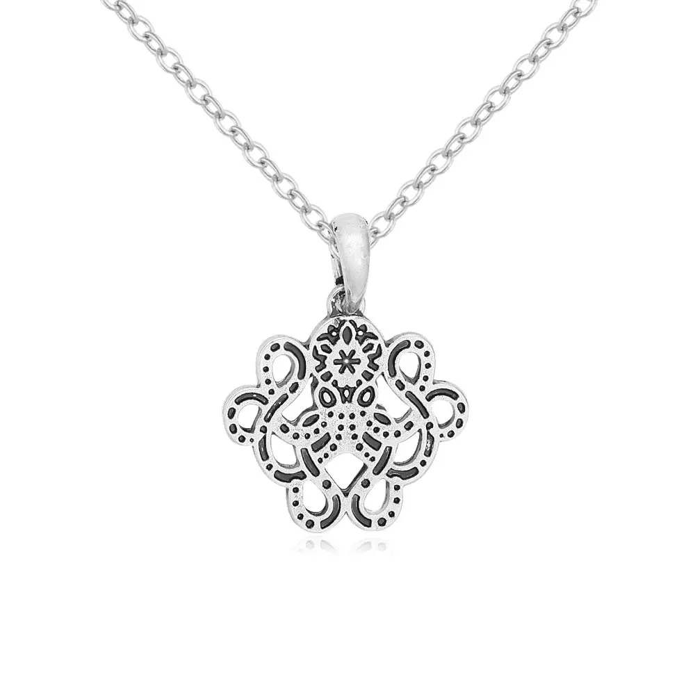 

Antique Silver Elephant Face Octopus Pendant Necklace (Octopus)