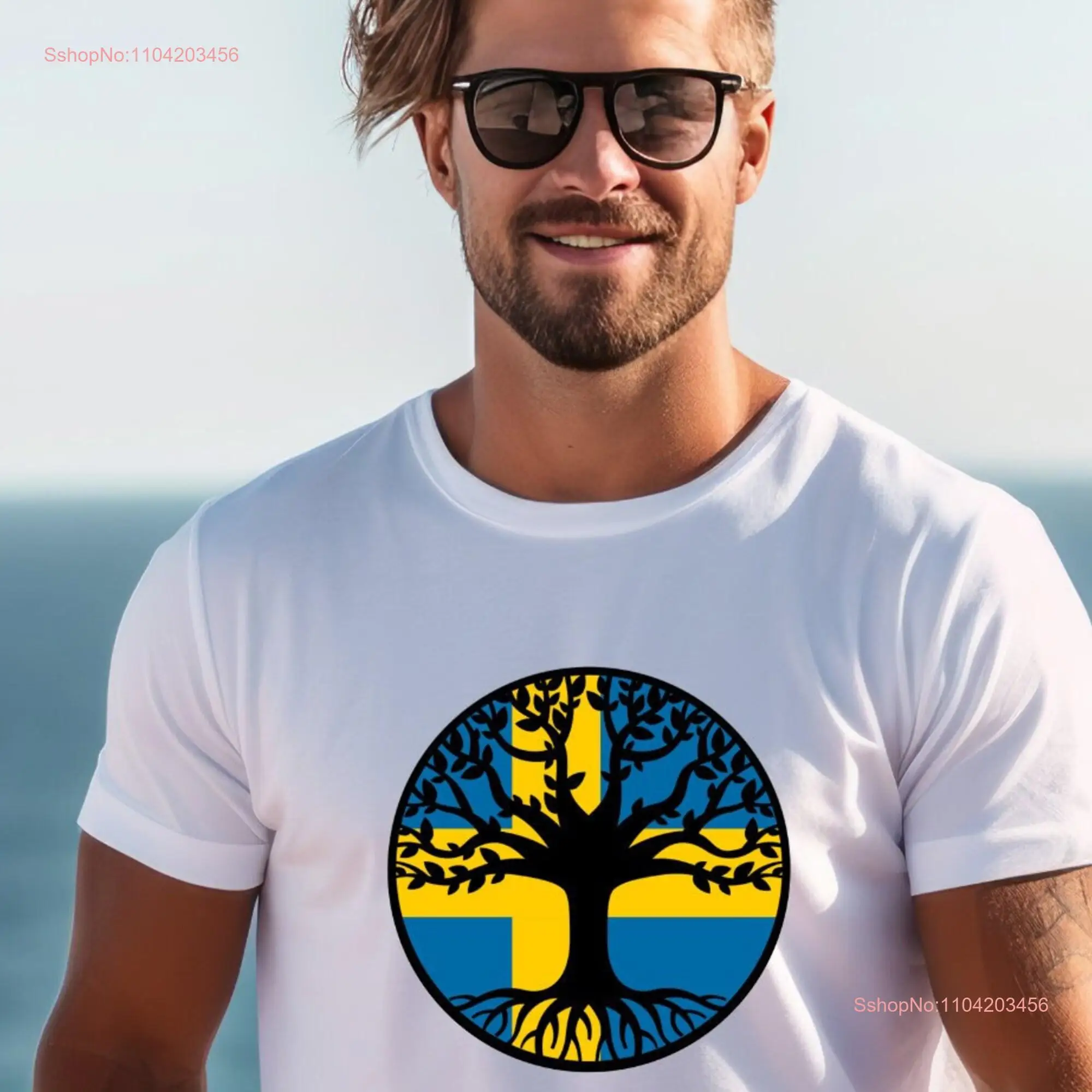 SWEDEN Flag Family Tree Roots Swedish Heritage Ancestry Pride Jersey  T Shirt long or short sleeves