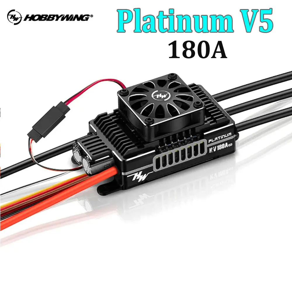 

Hobbywing Platinum HV 180A SBEC V5 Brushless ESC 6-14S High Voltage ESC For 550-700 Class Electric Helicopter or Fixed-Wing